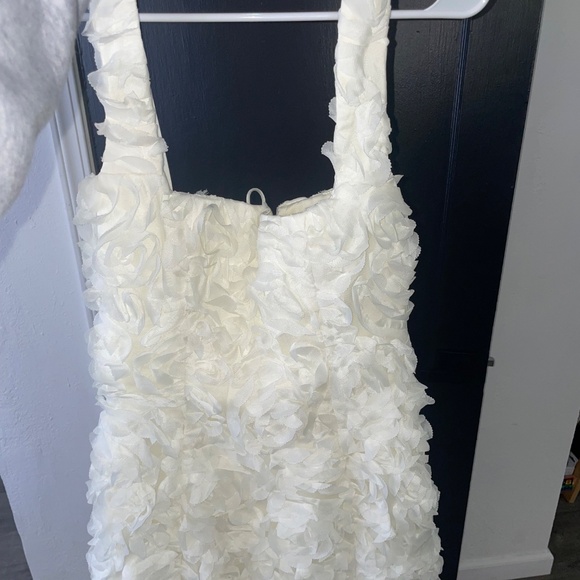 Oh Polly Posy floral-applique corset mini dress off white - Picture 2 of 4